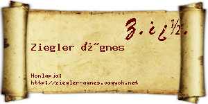 Ziegler Ágnes névjegykártya